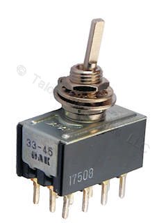 4PDT  ON-ON Miniature Toggle Switch Oak 33-45