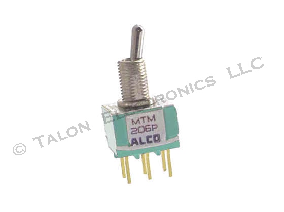 DPDT ON-OFF-ON Miniature Toggle Switch MTM206PPC with PC terminals