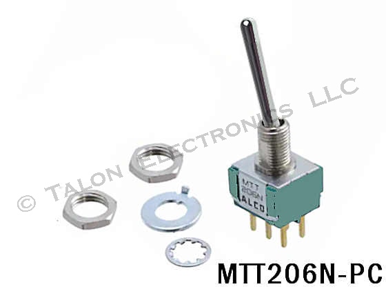 DPDT ON-ON Miniature Long Bat Toggle Switch MTT206N-PC