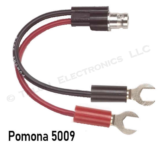 Pomona 5009 BNC Female to Spade Terminals, 6" Overall Length