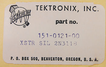 151-0121-00 Tektronix Transistor