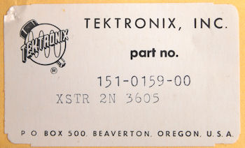 151-0159-00 Tektronix Transistor