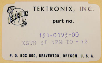 151-0193-00 Tektronix Transistor