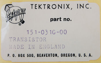 151-0310-00 Tektronix Transistor