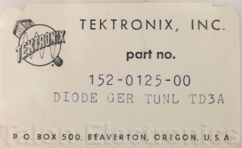 152-0125-00 Tektronix Tunnel Diode