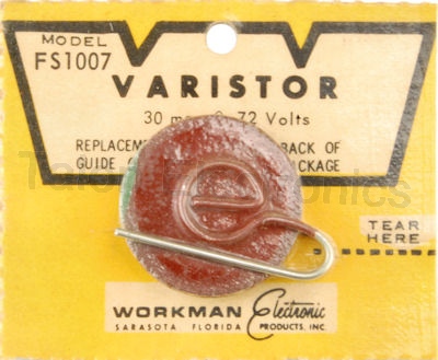 Workman FS1007 Varistor 30mA @ 72V