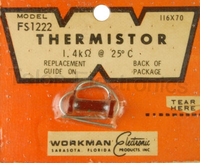 Workman FS1222 Thermistor 1.4K Ohms @ 25°C