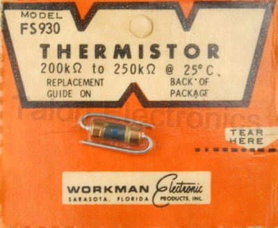 Workman FS930 Thermistor, 200K-250K @  25°C
