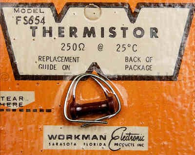 Workman FS654 Thermistor 250 ohms at 25°C