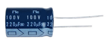   220uF 100V Radial Electrolytic Capacitor