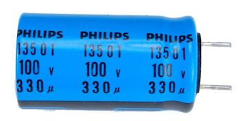   330uF 100V Radial Electrolytic Capacitor (Pkg of 2)
