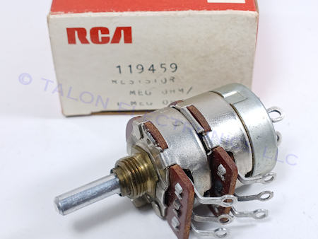 RCA 119459 Dual Potentiometer - 1 Megohm + DPST Switch