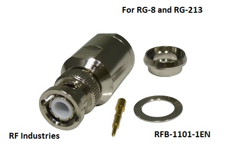BNC 50 Ohm Male Solder Clamp Connector for RG-8/U & RG-213/U