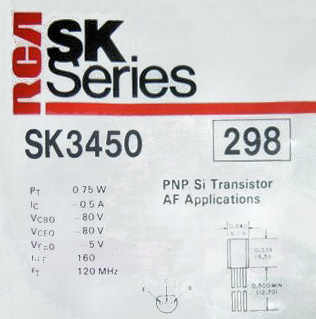   SK3450 PNP Silicon Driver/Output Transistor NTE298