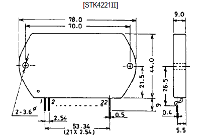 STK4221II AF Power Amplifier (Split Power Supply) IC  - 80 Watts