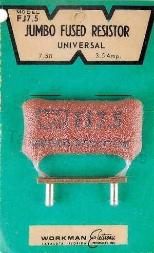     7.5 ohms Vintage Heavy Duty Fused Resistor for TVs