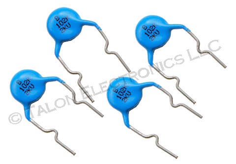  0.001uF 1000pf 2KV Ceramic Disc Capacitor with formed leads (Pkg of 4)
