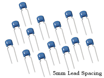     0.1uf  50V 10% Coated Ceramic Radial Lead Capacitor (14 PACK)