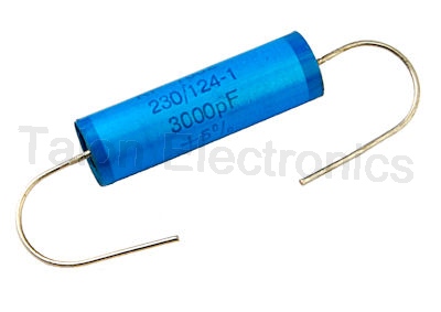 .003uF/1200VDC axial polypropylene film capacitor