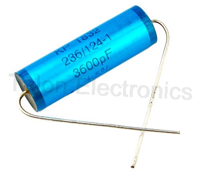 .0036uF/1200VDC axial polypropylene film capacitor