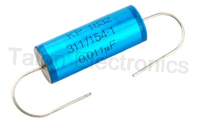 .011uF/1500VDC axial polypropylene film capacitor
