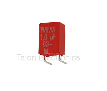  1.0uF /  63V Wima MKS 2 radial metallized polyester film box capacitor