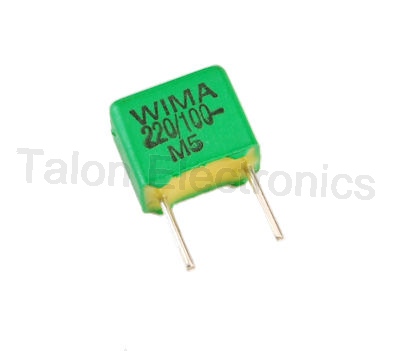        220pF / 100VDC WIMA FKP2 radial box capacitor
