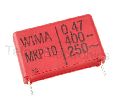   .47uF / 400VDC WIMA MKP10 radial film box capacitor
