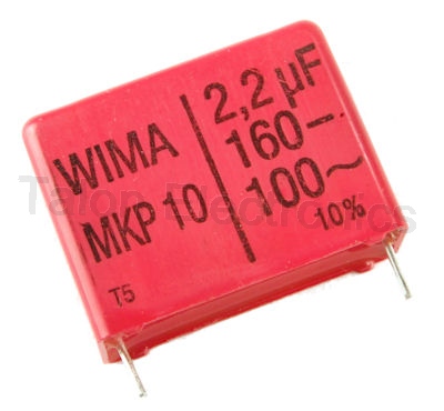  2.2uF / 160VDC WIMA MKP10 Polypropylene (PP) radial film box capacitor