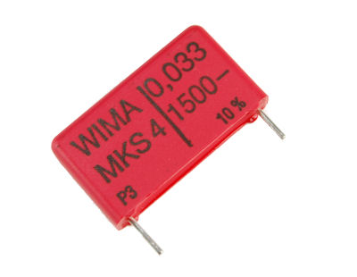    .033uF / 1500V Wima MKS4 radial film box capacitor