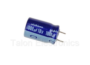  1000uF  10V Radial Electrolytic Capacitor PC Leads