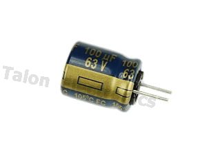   100 uf  63V Radial Electrolytic Capacitor - PC Leads