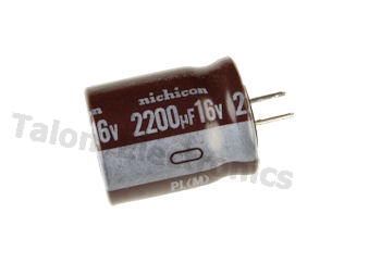  2200uF 16V Radial Electrolytic Capacitor PC Leads (Pkg of 4)