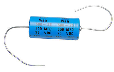   500uF 25V Axial Electrolytic Capacitor - CDE WBR500-25