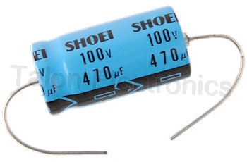   470uF 100V Axial Electrolytic Capacitor