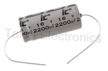  2200uF 16V  Axial  Electrolytic Capacitor