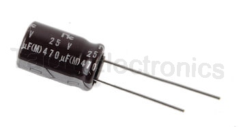   470uF  25V Radial Electrolytic Capacitor