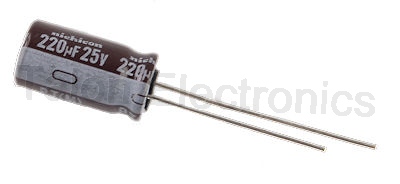   220uF  25V Radial Electrolytic Capacitor