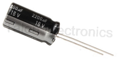  2200uF 16V Radial Electrolytic Capacitor