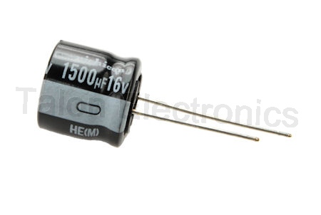  1500uF 16V Radial Electrolytic Capacitor