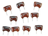    24pf 300V Dipped Silver Mica Capacitor, PC Leads 10 Pack