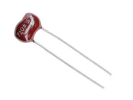   720pf 300V Dipped Silver Mica Capacitor, DM15-721J