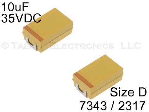  10uF 35V Surface Mount Tantalum Capacitor Case D (Pkg of 2)