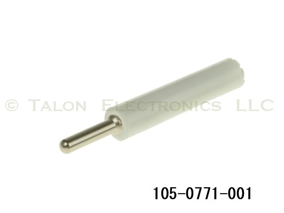 White Insulated 0.080" Diameter Tip Plug - Johnson Components 105-0771-001
