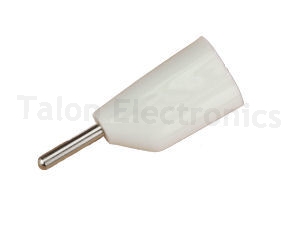 White Stacking Insulated Solderless 0.080" Diameter Tip Plug - Johnson Components 105-1201-001
