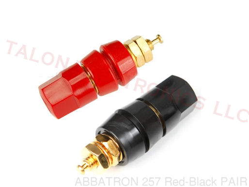       Red-Black Insulated Hex Binding Post PAIR - 30 Amperes - Abbatron 257