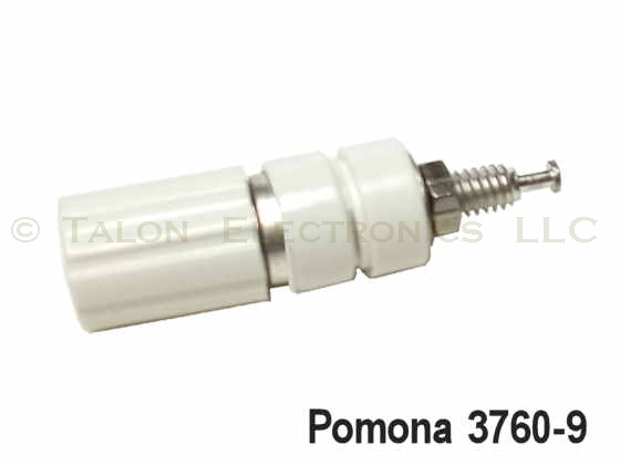  White Insulated Binding Post - 15 Ampere - Pomona 3760-9