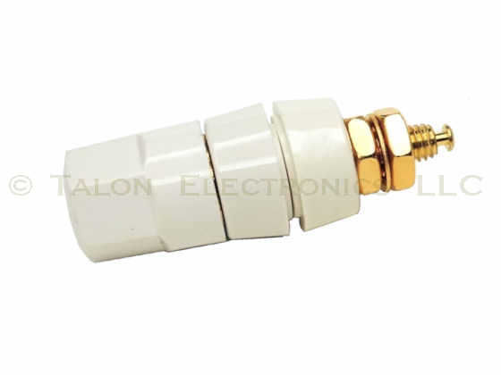  White Insulated hex binding post - 30 Amps - Abbatron 257-101