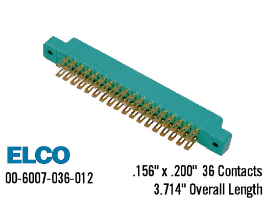 00-6007-036-450-012 Elco 36 Pin Edge Connector - Gold Plated Contacts