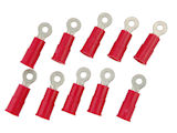 Solderless Insulated Ring Terminal for #2 Screw - Crimp - 22-18 Wire Range - 10 PACK